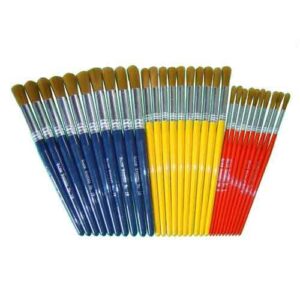 Golden Nylon Short Round Brushes Pk30