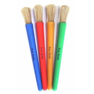 Junior Chubby Brushes Assorted Handle Colours Pk4