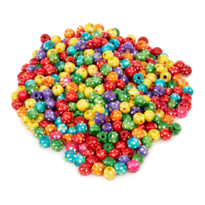 Coloured Wooden Beads Tub