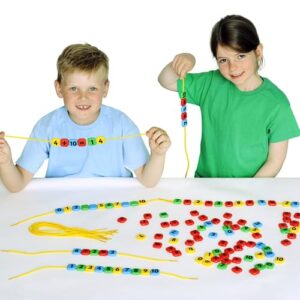 Lacing Number Beads 128 Piece Set