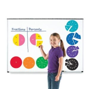 Double-sided Magnetic Rainbow Fraction Circles Demonstration Set