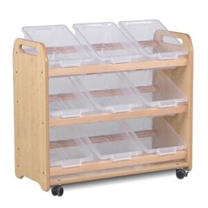 Tilt Tote Storage with 9 Clear Tubs