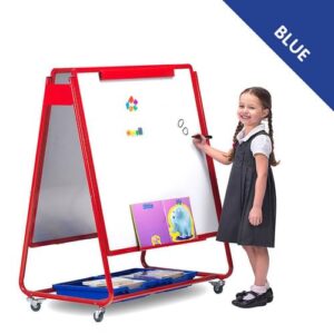 Double-sided Mobile Magnetic Display Storage Easel Blue