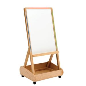 Store 'N' Write Solid Wood Mobile Easel with Storage Tray